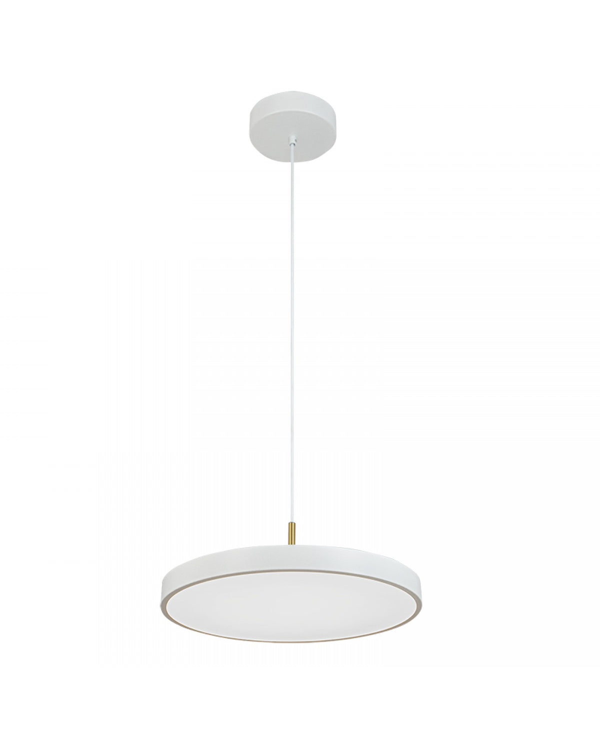 Suspension ZAMBELIS D400 17W Dimmable DESIGN Blanc Mat et Laiton Brosse 25146