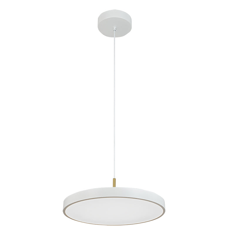 Suspension ZAMBELIS D400 17W Dimmable DESIGN Blanc Mat et Laiton Brosse 25146