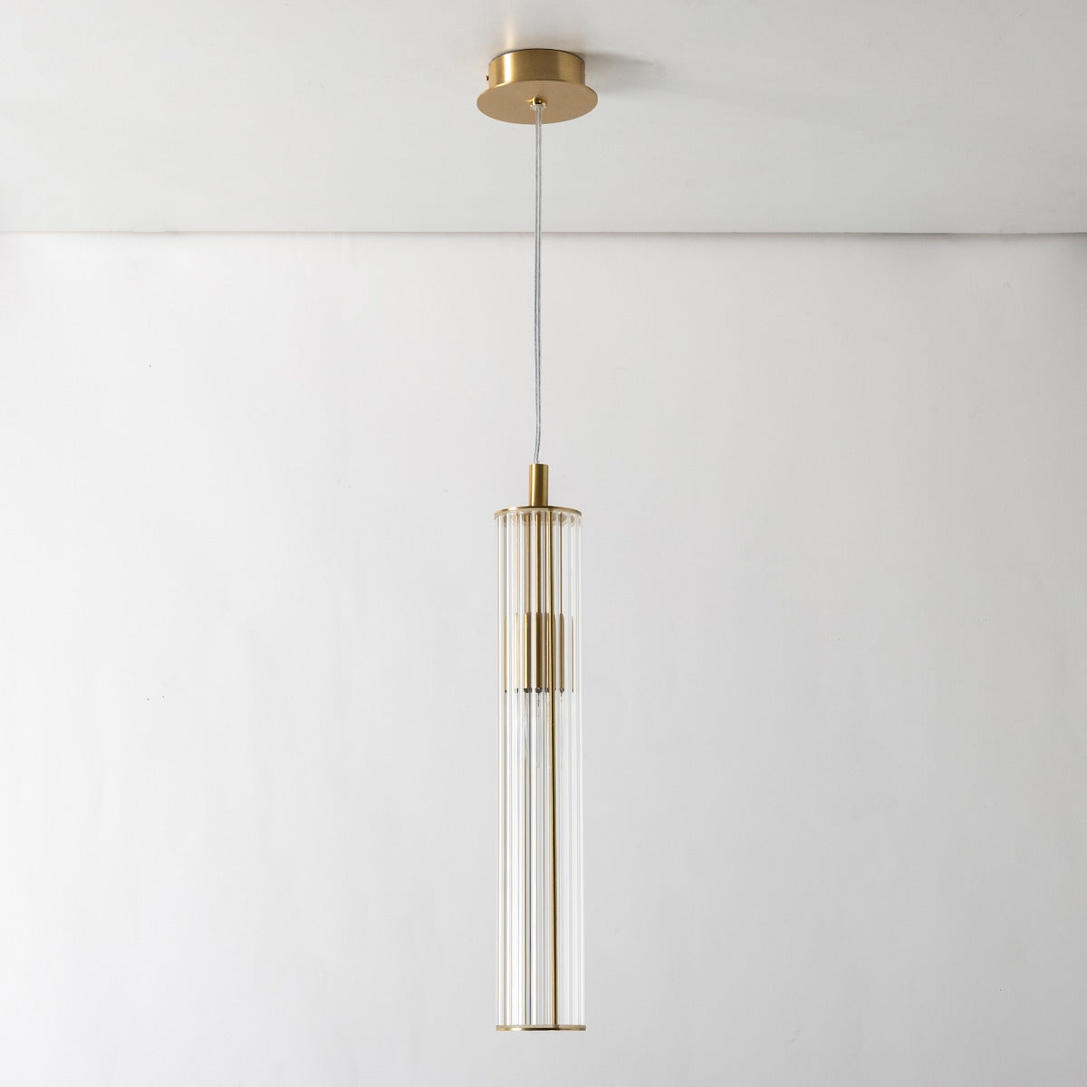 Suspension Aria laiton brossé, verre