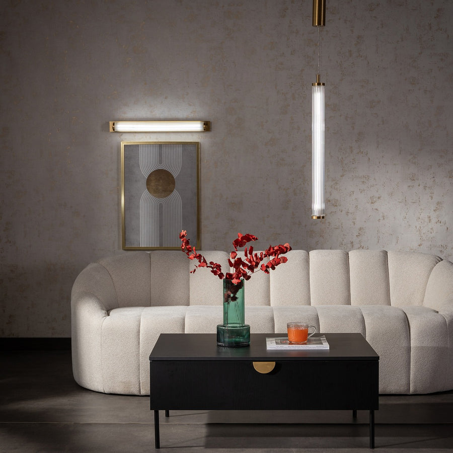Suspension Como laiton brossé, verre, H 241 cm