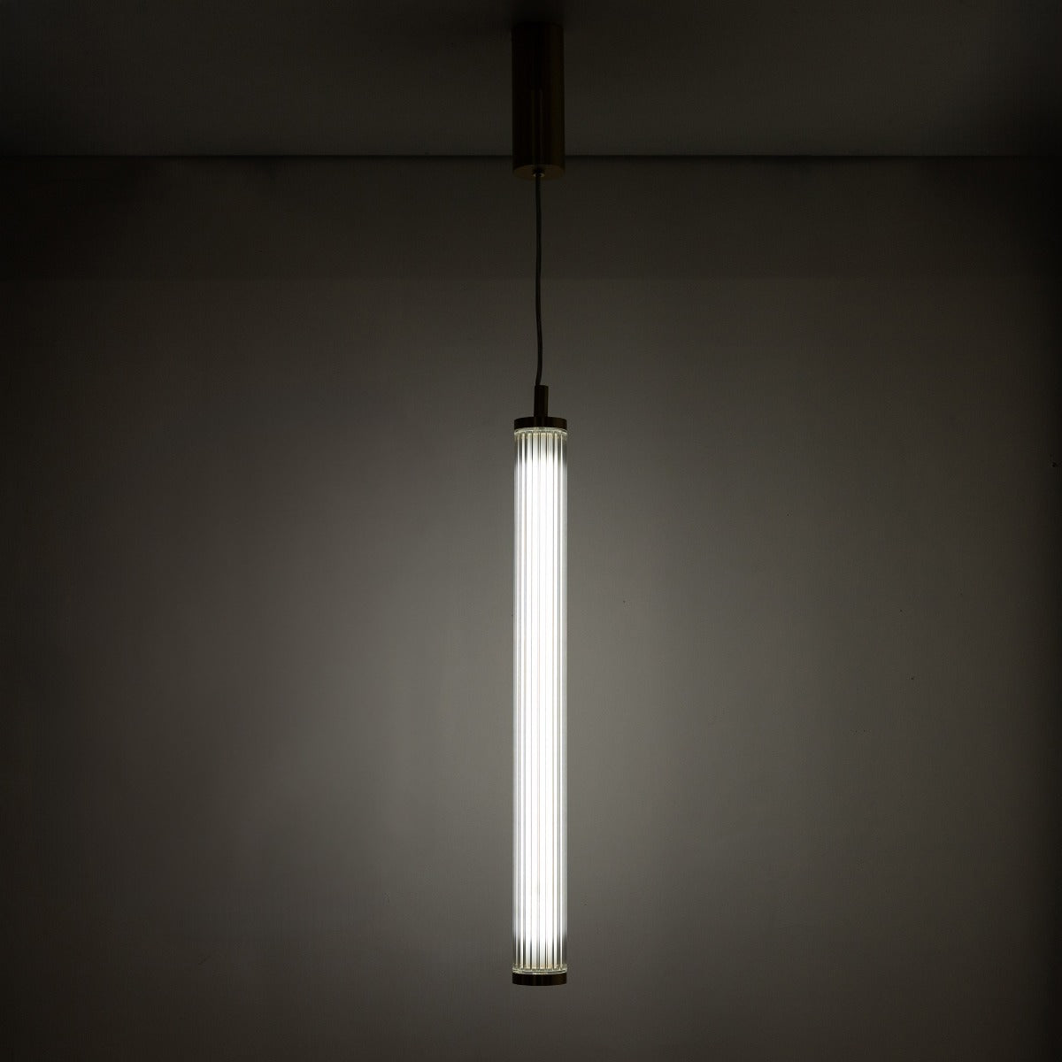 Suspension Como laiton brossé, verre, H 241 cm
