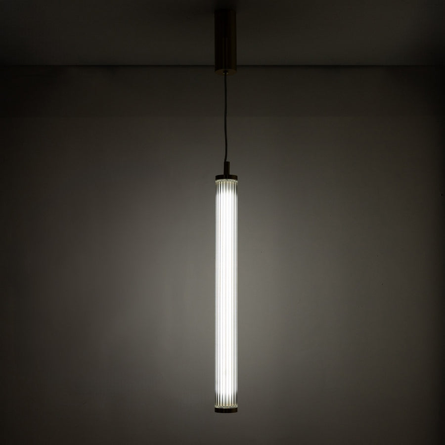 Suspension Como laiton brossé, verre, H 241 cm