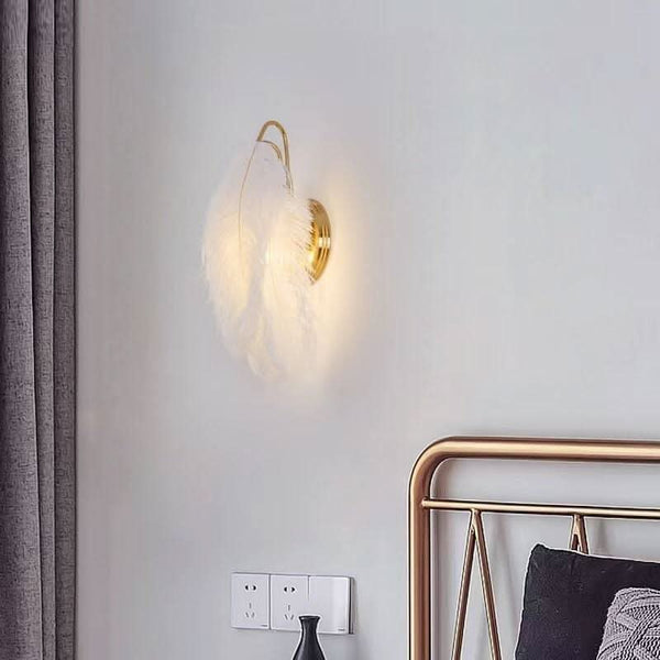 Elegant Feather Bedside Wall Lamps | Kairo