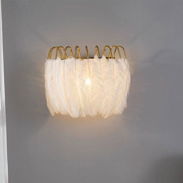 Elegant Feather Bedside Wall Lamps | Kairo