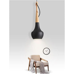 Industrial-style wooden pendant lights